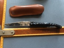 couteau plein manche sculpte LAGUIOLE ANGEL NAVARRO antique knife coltello +