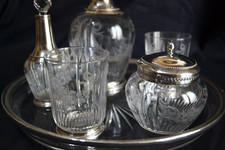 service de nuit verre d'eau cristal argent style louis XVI maillard vazou