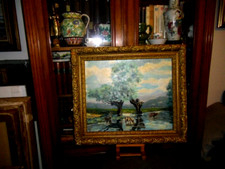 SUPERBE TABLEAU  IMPRESSIONNISTE   -" PAYSAGE  NORMAND "- MARC  DUGRES  (COTES..