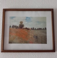 Tableau/Cadre bois marron photo reproduction sous verre "Claude Monet"