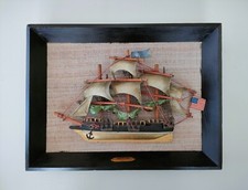 Diorama demi coque Trois mâts " Hartford Ano 1860 " - Bois plastique coloré  XXe