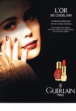PUBLICITE ADVERTISING  1992   GUERLAIN  maquillage rouge à lèvres l'Or