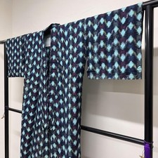 Kimono japonais Komon vêtement simple géométrique marine 031t