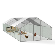 Enclos poulailler 30m² parc grillagé 10 x 3 M acier galvanisé