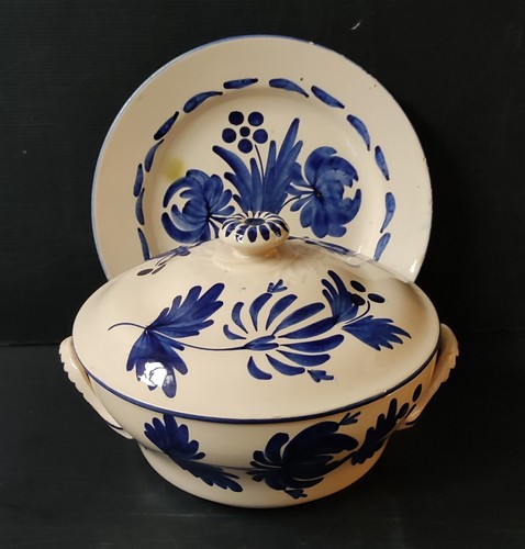 Soupiere plat faience st - et,