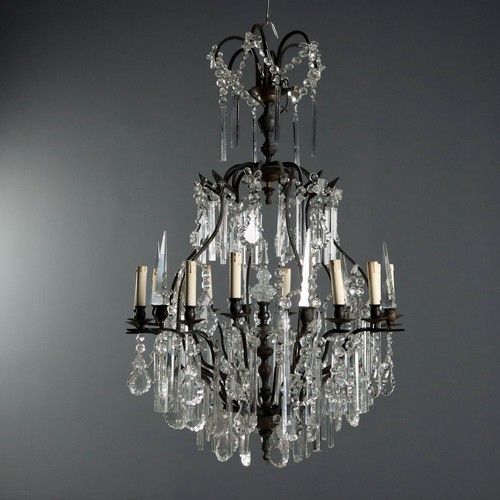 Lustre ancien métal verre - métal,