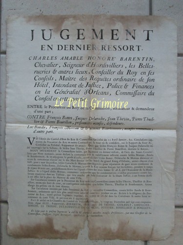 Placard 1752 condamnation - :,