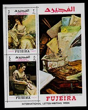 FUJEIRA    MICHEL# D 9 A  PERFORATE   MNH    PAINTINGS TOPICAL (GOLD OVERPRINT)