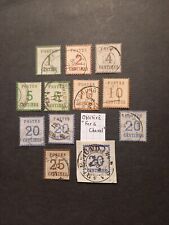 12 Timbres France Alsace Lorraine 1870 yt 1/7 oblitérés TB