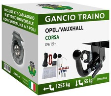 Attelage Démontable Horizontale pour Opel/Vauxhall CORSA Hayon 3-5 portes 19+ 7p
