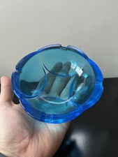 CENDRIER VERRE BLEU FIDENZA