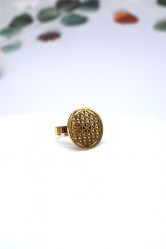 Bague fleur vie ajustable - de,