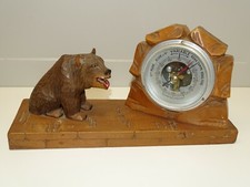 -ANCIEN BAROMETRE avec OURS BOIS FORET NOIRE XXe COLLECTION DECO VITRINE D