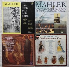 Lot x4 albums, disques vinyles 33 Tours : GUSTAV MAHLER & MOZART