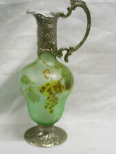 AIGUIÈRE CARAFE BACCHUS DÉCANTEUR VERSEUSE VERRE ÉTAIN GRAPPE DE RAISIN EMAILLE