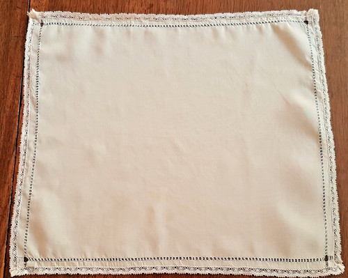 Mouchoir ancien soie beige - ancien,
