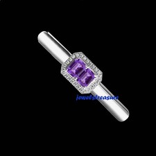 Naturel Amethyst Cz Pierres Précieuses Avec 925 Argent Noeud Broche pour Hommes