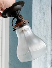 Ancienne tulipe verre - en, avec