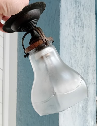Ancienne tulipe verre avec - en,