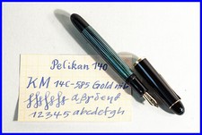 Stylo Plume Rayé Vert 1958 PELIKAN 140 Avec Plume En Or 14K 585