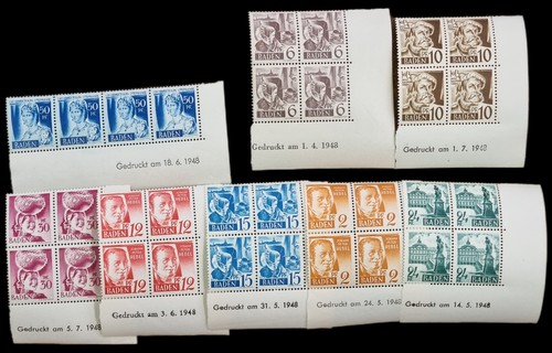 Lot timbres baden n14 - de, n21