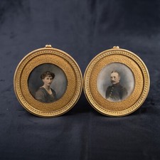 Antique French Photo Double Frame Bronze Empire Style Dyptique