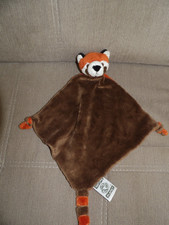 Doudou Plat Nature Planet Renard Roux Blanc Marron