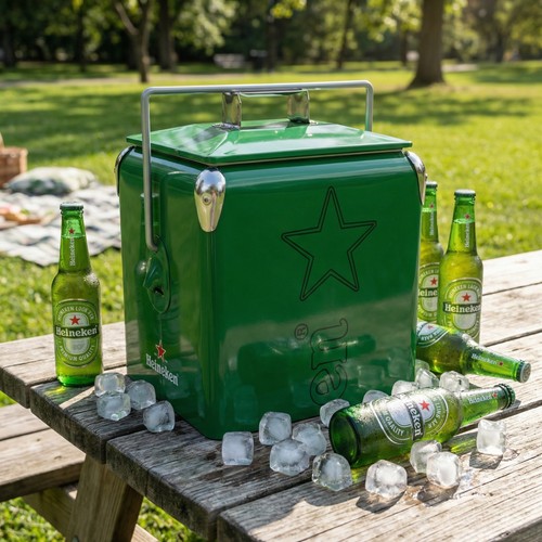 Heineken 14qt metal cooler - 14qt,
