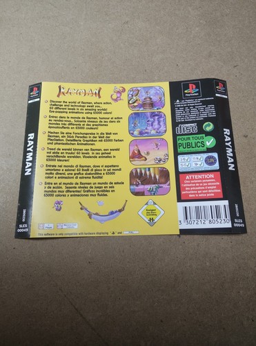 Jaquette arrière rayman ps1 - jaquette,