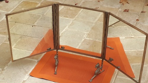 Miroir triptyque barbier - triptyque,