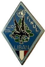 INSIGNE MILITAIRE OPEX / PARA / TRAIN  : " 420°DSL FINUL LIBAN " DELSART SENS