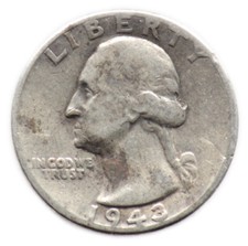 QUARTER DOLLAR 1943 ETATS UNIS / USA (Argent / Silver) 1/4 $