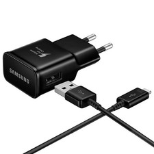 Samsung Original 15W USB-A Chargeur NOIR + Câble USB-C vers USB-A Galaxy s8 s10
