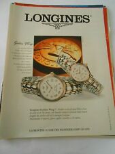 Publicité Advert 1995  Longines Montres suisse des pionniers Golden Wing