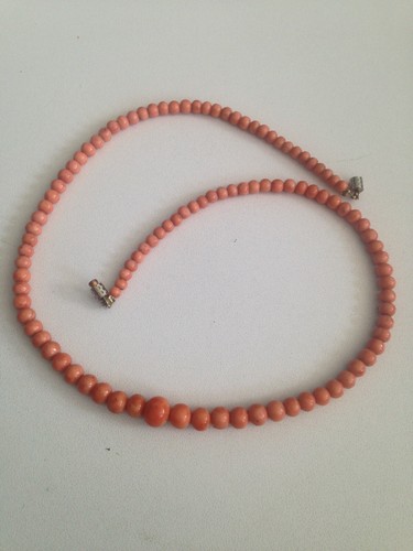 Ancien collier perles corail - collier,