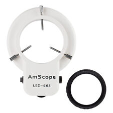 Lumière Anneau Microscope AmScope 56 LED Avec Variateur Adaptateur Anneau 48mm