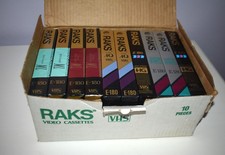 Lot de 10 cassettes vierges - RAKS - VHS - Sous blister avec carton d'origine