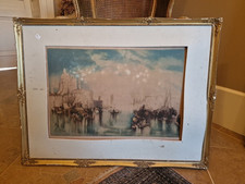 Lithographie Ancienne Signée Encadrée