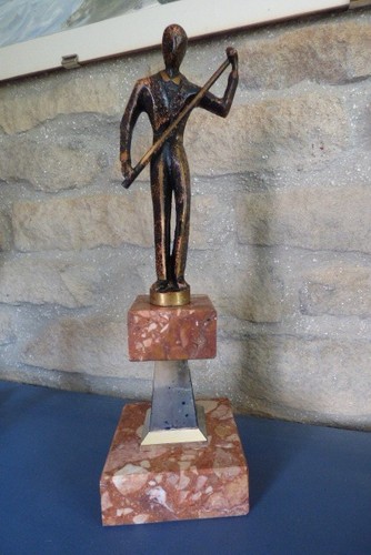 Joueur billard bronze et - bronze,