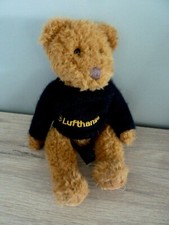 E. DOUDOU PELUCHE  RUSS BERRIE LUFTTHANSA OURS BEAR PULL BLEU 24cm  - TBE
