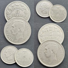 BELGIQUE 5 FRANCS 1930 - 1937 ALBERT I LEOPOLD III BELGIUM