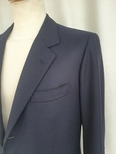 Sartoria RAINERI Blazer Veste Jacket 40L-50L Navy Blue Laine Bleu Marine Roma