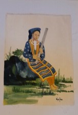 Peinture  Sur Soie 20ème Vietnam Indochine 