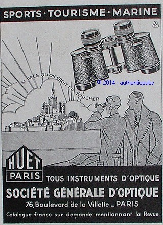 Publicite jumelles huet ste - jumelles,
