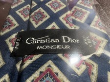 🔴 DIOR Cravate Homme Bleue