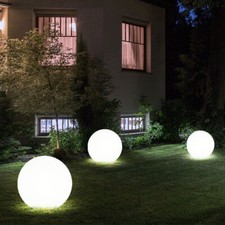 3x Lampe Sphérique Solaire Extérieure LED de Jardin Décorative Blanc H 62 CM