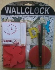 Horloge Murale Autocollante Papillon Rouge