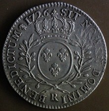 FRANCE 1/2 ECU LOUIS XV 1726 R