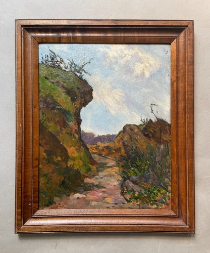 Chemin huile sur panneau - sur,