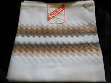 Coupon tissu année 90 style rideau neuf marron blanc 2 m 50 sur 90 cm B6